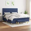 Image de vidaXL Lit à sommier tapissier avec matelas Bleu 160x200 cm Tissu