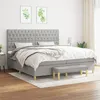 Image de vidaXL Sommier à lattes de lit avec matelas Gris clair 200x200cm Tissu