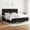 Image de vidaXL Sommier à lattes de lit avec matelas Noir 200x200 cm Tissu