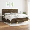 Image de vidaXL Sommier à lattes de lit avec matelas Marron foncé 200x200 cm
