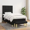 Image de vidaXL Sommier à lattes de lit et matelas Noir 80x200 cm Tissu3137431