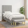 Image de vidaXL Sommier à lattes de lit et matelas Gris clair 90x190 cm Tissu