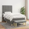 Image de vidaXL Sommier à lattes de lit et matelas Gris foncé 90x190 cm Tissu