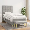 Image de vidaXL Sommier à lattes de lit avec matelas Gris clair 90x200 cm Tissu
