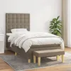 Image de vidaXL Sommier à lattes de lit avec matelas Taupe 90x200 cm Tissu