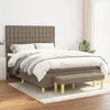 Image de vidaXL Lit Ã  sommier tapissier avec matelas Taupe 140x190 cm Tissu