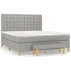 Image de vidaXL Lit À Sommier Tapissier Avec Matelas Gris Clair 160x200cm Tissu