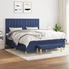 Image de vidaXL Lit à sommier tapissier avec matelas Bleu 160x200 cm Tissu
