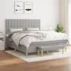 Image de vidaXL Lit à sommier tapissier avec matelas Gris clair 180x200cm Tissu