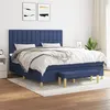 Image de vidaXL Sommier à lattes de lit avec matelas Bleu 180x200 cm Tissu