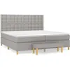 Image de vidaXL Lit À Sommier Tapissier Avec Matelas Gris Clair 200x200cm Tissu