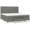 Image de Lit Ã  sommier tapissier avec matelas Gris foncÃ© 200x200cm Tissu