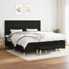 Image de vidaXL Sommier à lattes de lit avec matelas Noir 200x200 cm Tissu