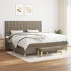 Image de vidaXL Sommier à lattes de lit avec matelas Taupe 200x200 cm Tissu