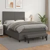 Image de vidaXL Lit Ã  sommier tapissier avec matelas Gris 140x200 cm Similicuir