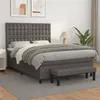 Image de vidaXL Sommier à lattes de lit avec matelas Gris 140x200 cm Similicuir