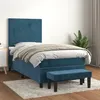 Image de vidaXL Sommier à lattes de lit avec matelas Bleu foncé 90x190 cm