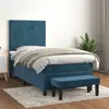 Image de vidaXL Sommier à lattes de lit avec matelas Bleu foncé 100x200 cm