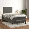 Image de vidaXL Sommier à lattes de lit et matelas Gris foncé 120x200cm Velours