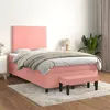 Image de vidaXL Sommier à lattes de lit avec matelas Rose 120x200 cm Velours