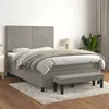 Image de vidaXL Sommier à lattes de lit et matelas Gris clair 140x200cm Velours