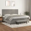 Image de vidaXL Sommier à lattes de lit et matelas Gris clair 200x200cm Velours