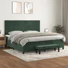 Image de vidaXL Sommier à lattes de lit et matelas Vert foncé 200x200cm Velours