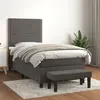 Image de vidaXL Sommier à lattes de lit et matelas Gris foncé 90x200 cm Velours