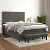 Image de vidaXL Sommier à lattes de lit et matelas Gris foncé 140x200cm Velours