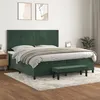 Image de vidaXL Sommier à lattes de lit et matelas Vert foncé 200x200cm Velours