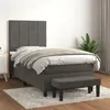 Image de vidaXL Sommier à lattes de lit et matelas Gris foncé 90x190 cm Velours