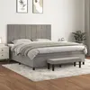 Image de vidaXL Sommier à lattes de lit et matelas Gris clair 180x200cm Velours