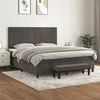 Image de vidaXL Sommier à lattes de lit et matelas Gris foncé 180x200cm Velours