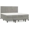 Image de vidaXL Lit Ã  sommier tapissier et matelas Gris clair 200x200cm Velours
