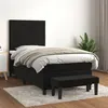 Image de vidaXL Sommier à lattes de lit avec matelas Noir 90x200 cm Velours