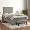Image de vidaXL Sommier à lattes de lit et matelas Gris clair 120x200cm Velours