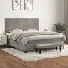 Image de vidaXL Sommier à lattes de lit et matelas Gris clair 180x200cm Velours