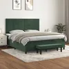 Image de vidaXL Lit Ã  sommier tapissier et matelas Vert foncÃ© 180x200cm Velours