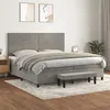 Image de vidaXL Sommier à lattes de lit et matelas Gris clair 200x200cm Velours