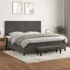 Image de vidaXL Sommier à lattes de lit et matelas Gris foncé 200x200cm Velours