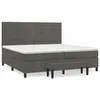Image de Lit Ã  sommier tapissier et matelas Gris foncÃ© 200x200cm Velours