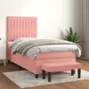 Image de vidaXL Sommier à lattes de lit et matelas Rose 80x200 cm Velours