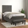 Image de vidaXL Lit Ã  sommier tapissier avec matelas Gris foncÃ© 100x200 cm