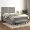 Image de vidaXL Sommier à lattes de lit et matelas Gris clair 140x200cm Velours