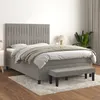 Image de vidaXL Lit Ã  sommier tapissier et matelas Gris clair 140x200cm Velours