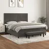Image de vidaXL Sommier à lattes de lit et matelas Gris foncé 180x200cm Velours