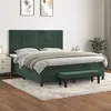 Image de vidaXL Lit Ã  sommier tapissier et matelas Vert foncÃ© 180x200cm Velours