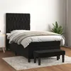 Image de vidaXL Sommier à lattes de lit avec matelas Noir 90x190 cm Velours