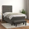Image de vidaXL Sommier à lattes de lit avec matelas Gris foncé 100x200 cm