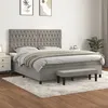 Image de vidaXL Sommier à lattes de lit et matelas Gris clair 180x200cm Velours